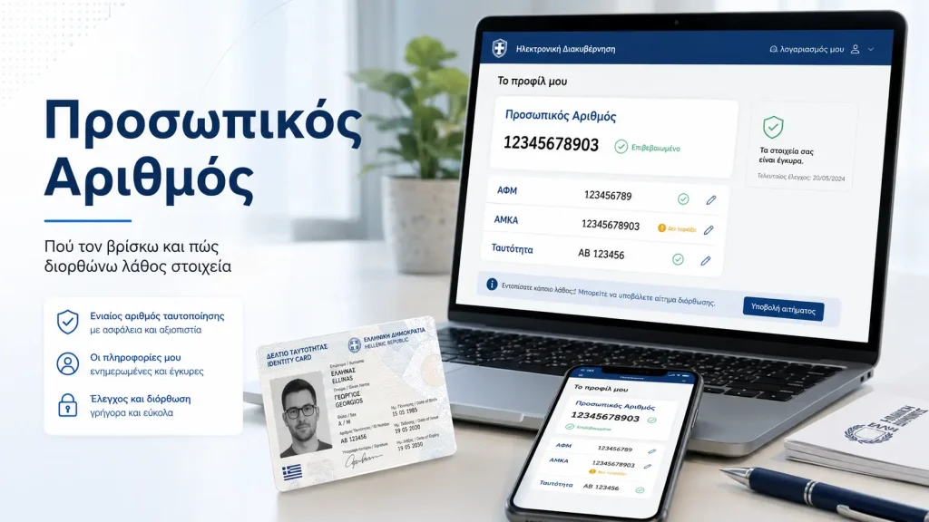 Προσωπικός Αριθμός: πού τον βρίσκεις και πώς διορθώνεις λάθος στοιχεία
