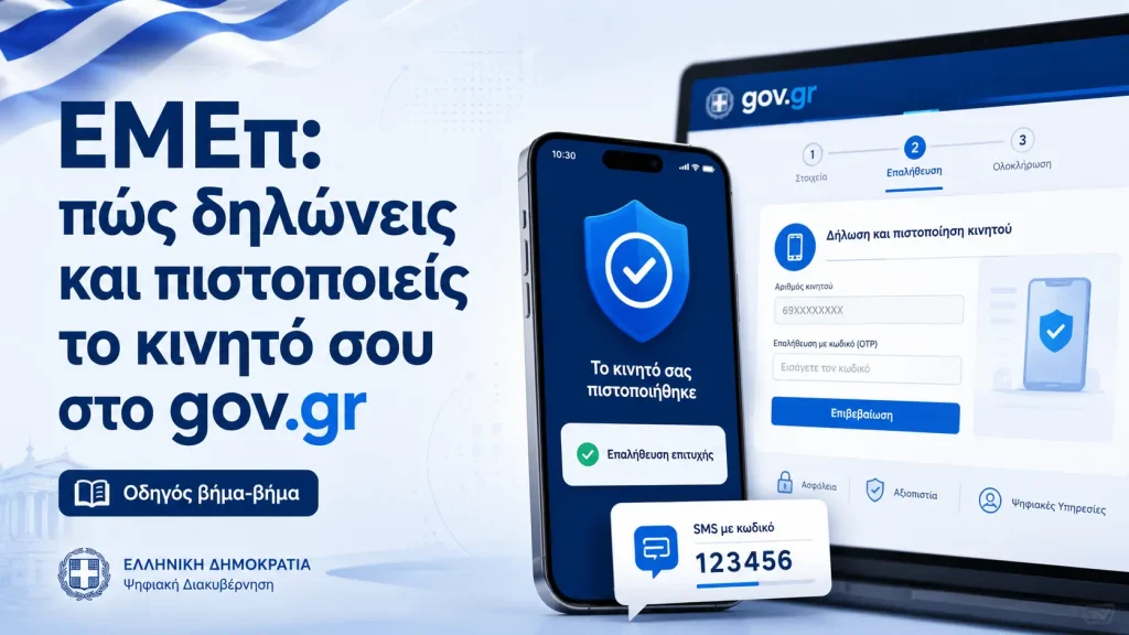 ΕΜΕπ: πώς δηλώνεις και πιστοποιείς το κινητό σου στο gov.gr