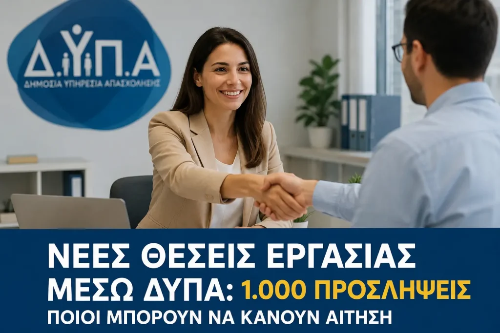 Γραφικό ΔΥΠΑ: 1.000 νέες προσλήψεις μέσω προγράμματος — ποιοι μπορούν να κάνουν αίτηση
