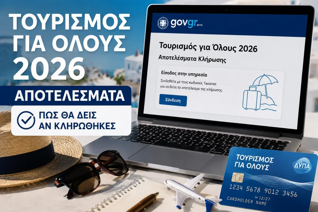 Τουρισμός για Όλους 2026 αποτελέσματα: πώς θα δεις αν κληρώθηκες