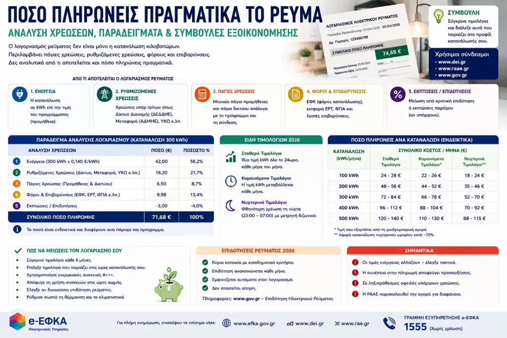 Πόσο πληρώνεις πραγματικά το ρεύμα